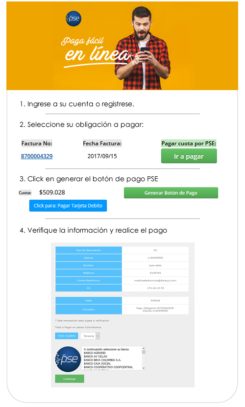 Paga fácil en línea con PSE